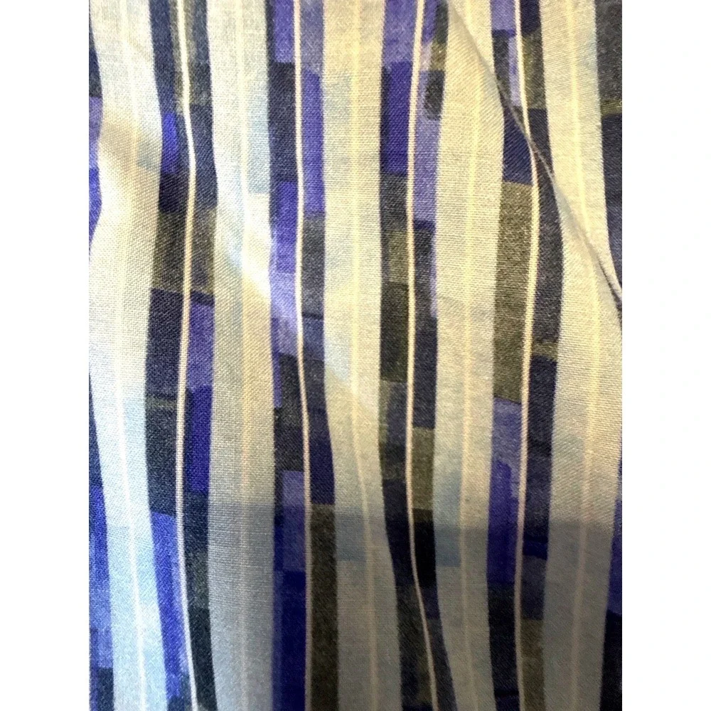 Bugatchi Shaped Fit Mens XL Blue Geometric Stripe Button Down Shirt Long Sleeve‎